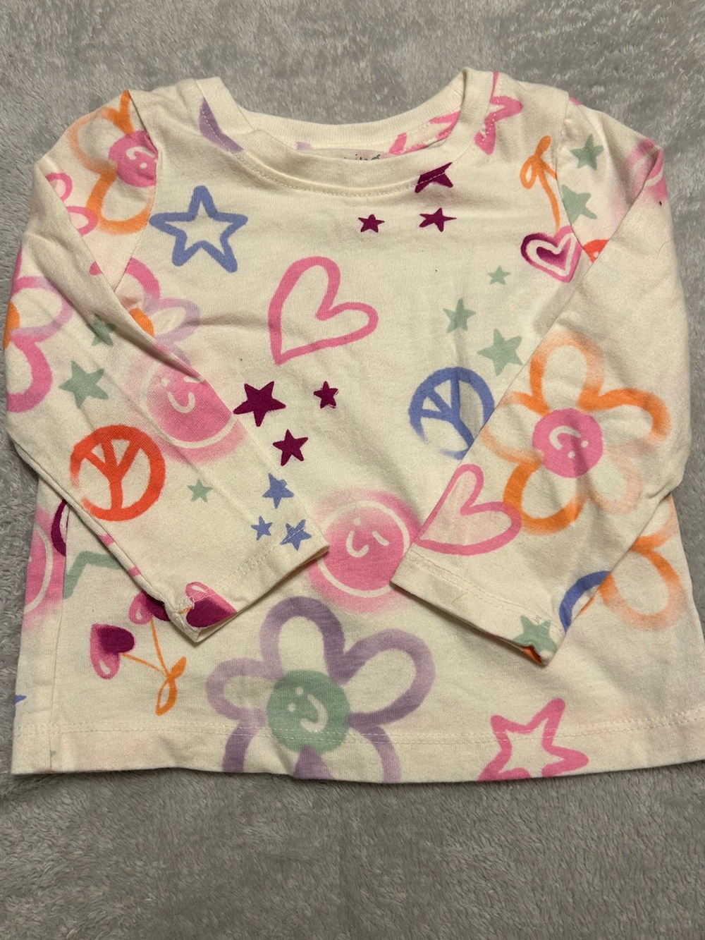 Kids Long Sleeve Floral & Hearts Tee